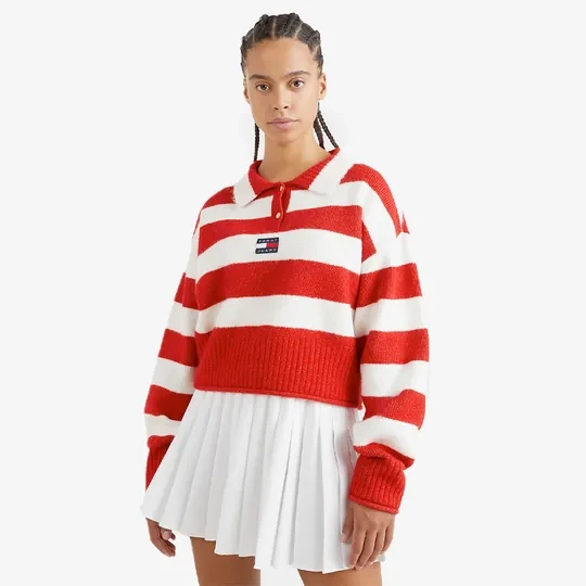 Stripe Polo Sweater